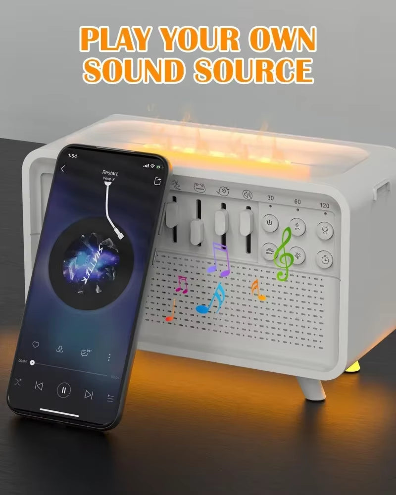 4 in 1 HIFI Bluetooth Speaker White Noise Sleep Aid Night Light Humidifier Machine with Free Combination of 8 Goup Nature Sound