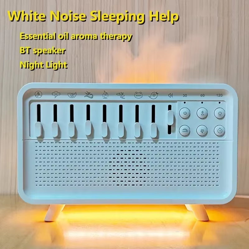 4 in 1 HIFI Bluetooth Speaker White Noise Sleep Aid Night Light Humidifier Machine with Free Combination of 8 Goup Nature Sound